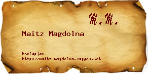 Maitz Magdolna névjegykártya